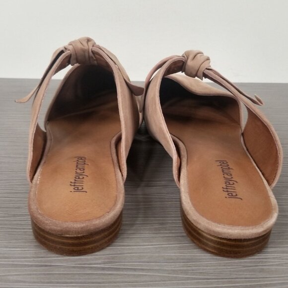 Jeffrey Campbell Charlin Pointed Toe Bow Flat, Blush Suede, Womens Size 9 M - Picture 5 of 9